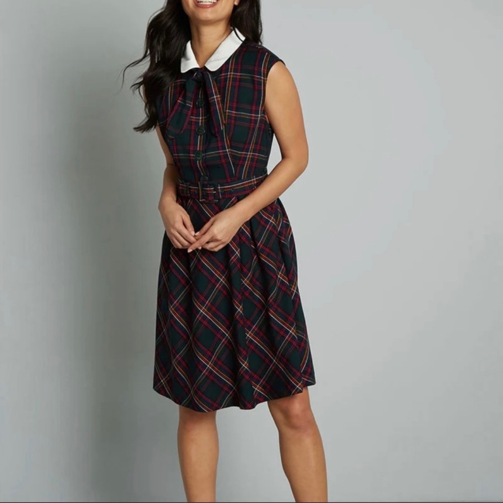ModCloth Prep School Posh Fit And Flare Dress